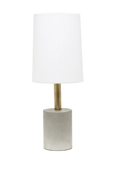 Lalia Home Antique Brass Concrete Table Lamp In Grey