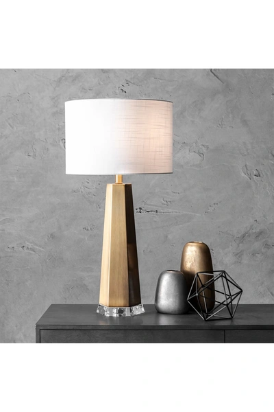 Nuloom 30" Ombre Metal Linen Shade Table Lamp In Brass