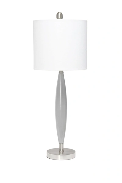 Lalia Home Stylus Table Lamp With White Fabric Shade In Gray