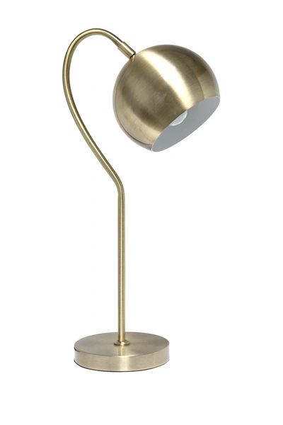 Lalia Home Mid Century Curved Table Lamp With Dome Shade In Metallic