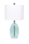 Lalia Home Oval Glass Table Lamp In Clear Blue
