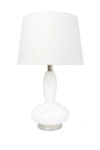 LALIA HOME GLASS DOLLOP TABLE LAMP WITH WHITE FABRIC SHADE,810241028974
