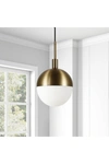 ADDISON AND LANE ORB LARGE GLOBE BRASS & FROSTED GLASS PENDANT,810325033337