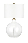 ADDISON AND LANE LAELIA CLEAR GLASS TABLE LAMP WITH BRASS ACCENTS,810325033733