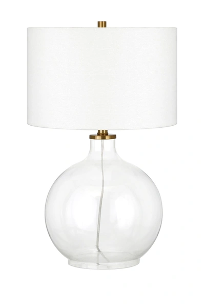 Addison And Lane Laelia Clear Glass Table Lamp With Brass Accents In Clear Glass/brass