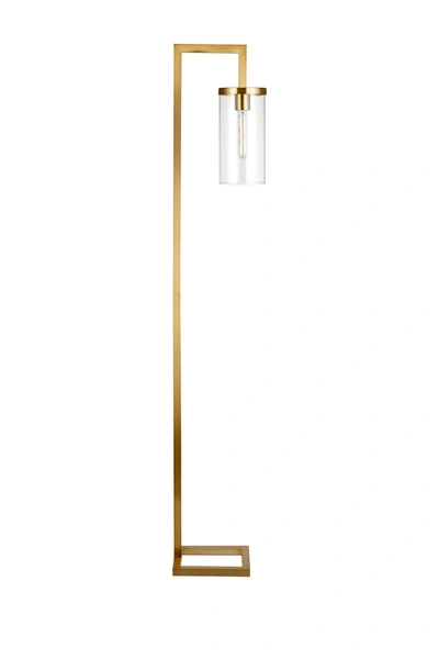 Addison And Lane Malva Brass & Clear Glass Finished Floor Lamp In Gold