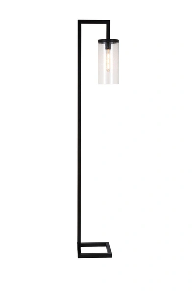 Addison And Lane Malva Floor Lamp With Seeded Glass In Black