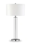 ADDISON AND LANE HARLOW POLISHED NICKEL AND CLEAR GLASS TABLE LAMP,810325031838