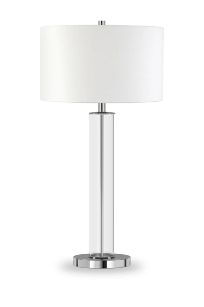 Addison And Lane Harlow Polished Nickel And Clear Glass Table Lamp In Silver/clear