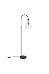 ADDISON AND LANE VERONA ARC BLACKENED BRONZE FLOOR LAMP WITH SEEDED GLASS SHADE,810325032682