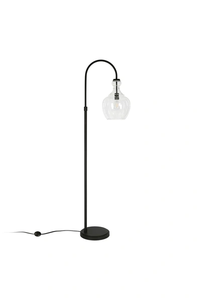 Addison And Lane Verona Arc Blackened Bronze Floor Lamp With Seeded Glass Shade