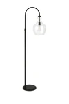 ADDISON AND LANE VERONA ARC BLACKENED BRONZE FLOOR LAMP WITH CLEAR GLASS SHADE,810325032699