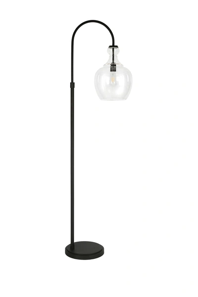 Addison And Lane Verona Arc Blackened Bronze Floor Lamp With Clear Glass Shade