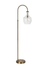 ADDISON AND LANE VERONA ARC BRASS FLOOR LAMP WITH SEEDED GLASS SHADE,810325032668