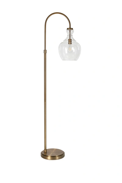 Addison And Lane Verona Arc Brass Floor Lamp With Seeded Glass Shade