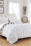 CHIC HOME BEDDING QUEEN AERA PLEATED PINTUCK AND PRINTED REVERSIBLE WITH ELEPHANT EMBROIDERED PILLOW DUVET COVER 4-PIE,4741305803038