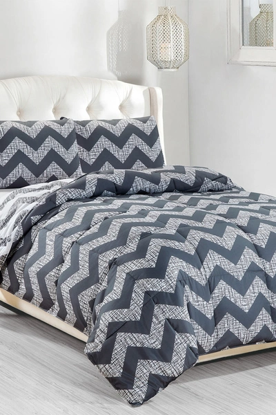 Duck River Textile King Wyatt Down Alternative Reversible Comforter Set In Grey