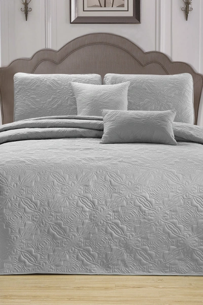 Duck River Textile Carlotta 5-piece Queen Bedspread Set In Silver