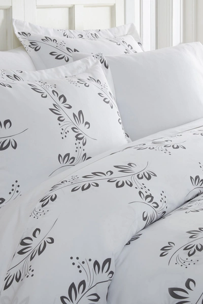 Ienjoy Home Home Spun Premium Ultra Soft 3-piece Simple Vine Print Duvet Cover King Set In Gray