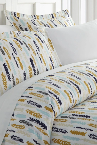 Ienjoy Home Home Spun Premium Ultra Soft Feathers Pattern 3-piece Duvet Cover Set In Navy