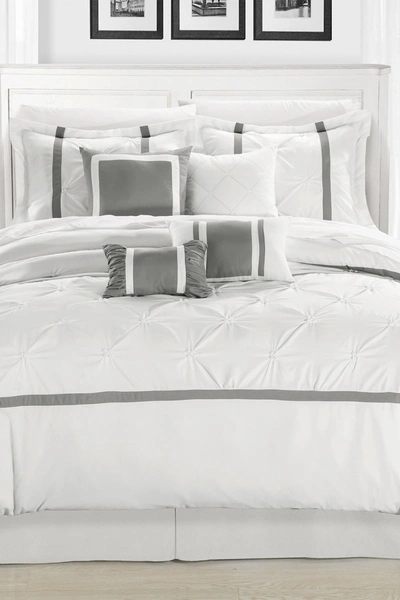 Chic Home Bedding King Valde King Comforter 8-piece Set In White