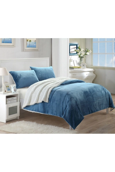 Chic Home Bedding King Evelyn Blanket Set In Blue
