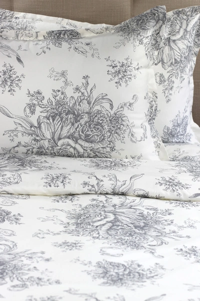 Melange Home 400 Thread Count Cotton Toile Duvet Set In Grey