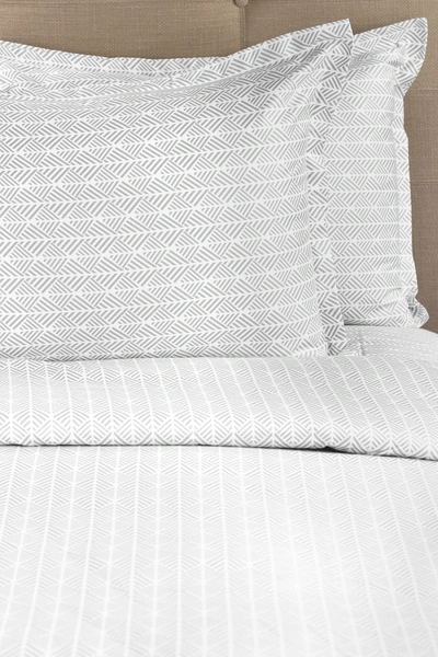 Melange King 400 Thread Count Cotton Arrow Duvet Set In Grey