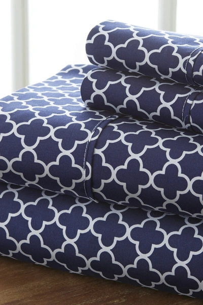 IENJOY HOME HOMESPUN HOME SPUN PREMIUM ULTRA SOFT QUATREFOIL PATTERN 4-PIECE BED SHEET SET,816651022830