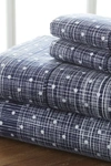 Ienjoy Home The Timeless Classics By Home Collection Premium Ultra Soft Pattern 4 Piece Bed Sheet Set - King Bed In Navy