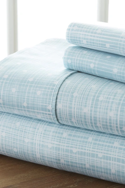 Ienjoy Home The Home Spun Premium Ultra Soft Polka Dot Pattern 4-piece Queen Bed Sheet Set In Aqua