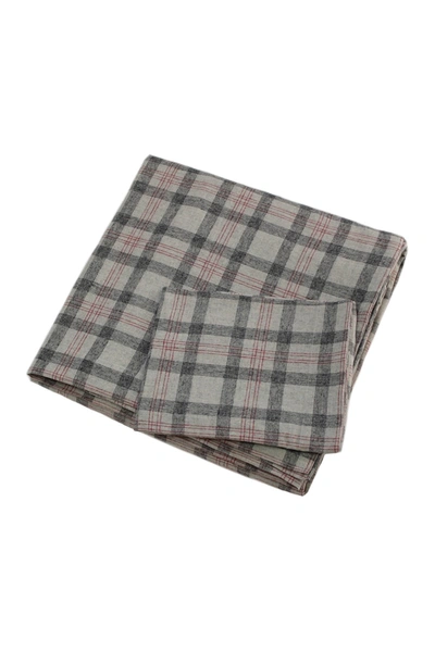 Belle Epoque Flannel Sheet Set Grey/red Check Plaid