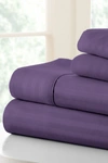 Ienjoy Home Queen Hotel Collection Premium Ultra Soft 4-piece Striped Bed Sheet Set -purple