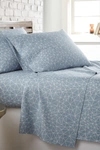 Southshore Fine Linens Queen Sized Modern Printed Sheet Set In Geometric Maze - Blue / White