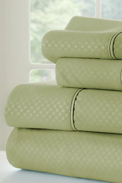 IENJOY HOME HOMESPUN HOME SPUN PREMIUM CHECKERED EMBOSSED 4-PIECE BED SHEET SET,814760025742