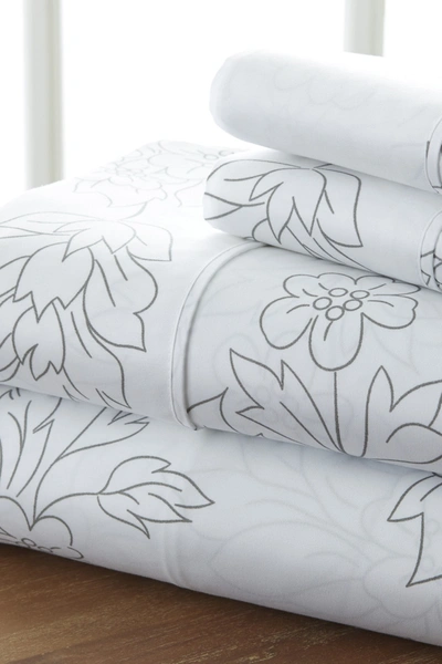 Ienjoy Home The Home Spun Premium Ultra Soft Vine Pattern 4-piece King Bed Sheet Set In Gray