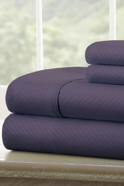 Ienjoy Home California King Hotel Collection Premium Ultra Soft 4-piece Chevron Bed Sheet Set In Purple