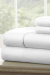 Ienjoy Home Hotel Collection Premium Ultra Soft 4-piece Chevron Queen Bed Sheet Set -white