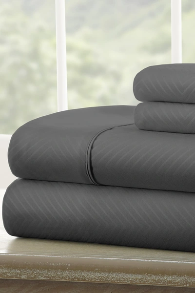 Ienjoy Home Full Hotel Collection Premium Ultra Soft 4-piece Chevron Bed Sheet Set In Gray