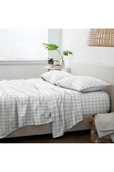 Ienjoy Home Home Collection Premium Ultra Soft Country Plaid Pattern 4-piece Bed Sheets Set In Light Gray