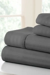 Ienjoy Home Hotel Collection Premium Ultra Soft 4-piece Striped Queen Bed Sheet Set -gray