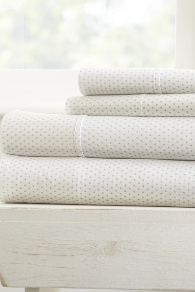 Ienjoy Home The Home Spun Premium Ultra Soft 4-piece Stippled Pattern Queen Bed Sheet Set In Light Gray