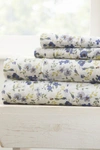 Ienjoy Home The Home Spun Premium Ultra Soft Blossoms Pattern 4-piece King Bed Sheet Set In Light Blue