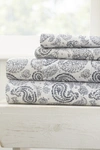 Ienjoy Home The Home Spun Premium Ultra Soft Coarse Paisley Pattern 4-piece King Bed Sheet Set In Navy