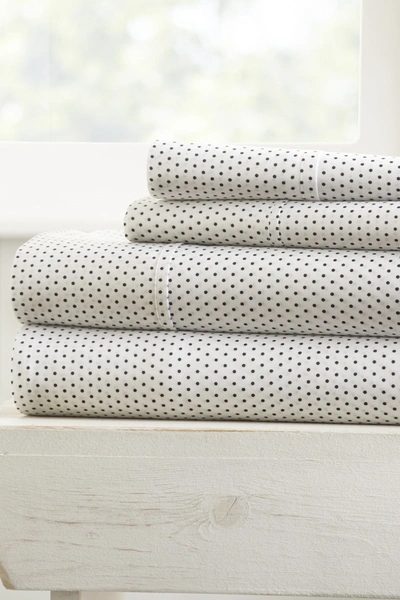 Ienjoy Home The Home Spun Premium Ultra Soft 4-piece Stippled Pattern Queen Bed Sheet Set In Gray