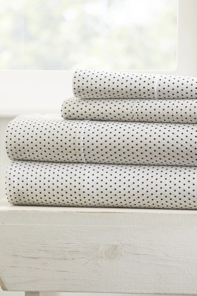 Ienjoy Home Home Spun Premium Ultra Soft 4-piece Stippled Pattern California King Bed Sheet Set In Gray