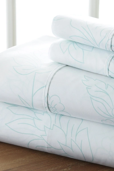 Ienjoy Home The Home Spun Premium Ultra Soft Vine Pattern 4-piece King Bed Sheet Set In Aqua