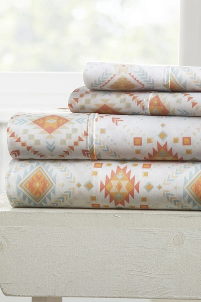 Ienjoy Home Elegant Aztec Dreams Pattern 4-piece Sheet Set In Coral