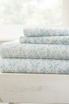 Ienjoy Home Home Spun Premium Ultra Burst Of Vines Pattern 3-piece Twin Bed Sheet Set In Light Blue