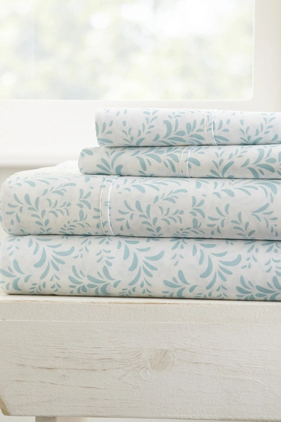 Ienjoy Home Home Spun Premium Ultra Burst Of Vines Pattern 3-piece Twin Bed Sheet Set In Light Blue